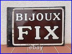 Rare Vintage Old Original 1920s Bijoux Fix (jewellery) Advertising Enamel Sign