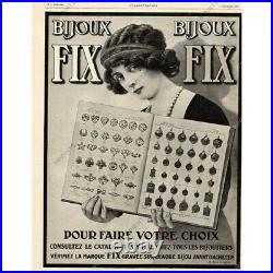 Rare Vintage Old Original 1920s Bijoux Fix (jewellery) Advertising Enamel Sign