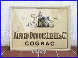 Rare Vintage Old Original 1930s Alfred Dubois Cognac Bar Tin Sign Not Enamel