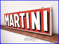 Rare Vintage Old Original 1960s Martini Bar Advertising Enamel Sign Large