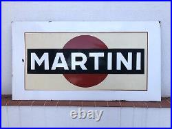 Rare Vintage Old Original 1960s Martini Enamel Sign Large