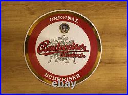 Rare Vintage Old Original Budweiser Budvar Czech Larger Beer Enamel Sign Large