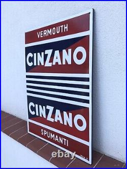Rare Vintage Old Original Cinzano Enamel Sign Large