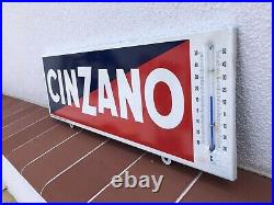 Rare Vintage Old Original Cinzano Thermometer Metal Sign Not Enamel Working