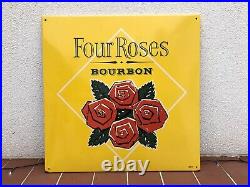 Rare Vintage Old Original Four Roses Bourbon Limited Edition Enamel Sign