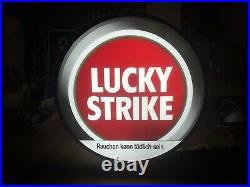 Rare Vintage Old Original Lucky Strike Cigarettes Racing Light Sign Not Enamel