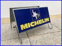 Rare Vintage Old Original Michelin Advertising Tire Holder Metal Sign Not Enamel