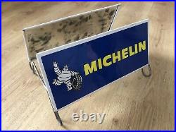 Rare Vintage Old Original Michelin Tin Tyre Advertising Stand Holder Not Enamel