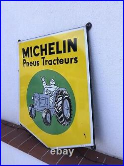 Rare Vintage Old Original Michelin Tractor Enamel Sign Large Version