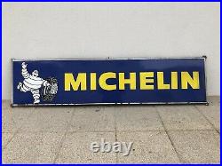 Rare Vintage Old Original Michelin Tyres Enamel Sign Large Version