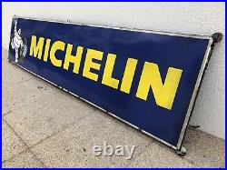 Rare Vintage Old Original Michelin Tyres Enamel Sign Large Version