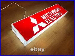 Rare Vintage Old Original Mitsubishi Electric Double Sided Light Sign Not Enamel