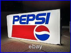 Rare Vintage Old Original PEPSI Cola Advertising Light Sign Not Enamel Large