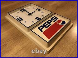 Rare Vintage Old Original Pepsi Cola Advertising Clock, Not Enamel, Working