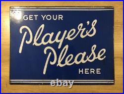 Rare Vintage Old Original Player's Please Cigarettes Double Sided Enamel Sign