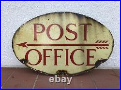 Rare Vintage Old Original Post Office Enamel Sign