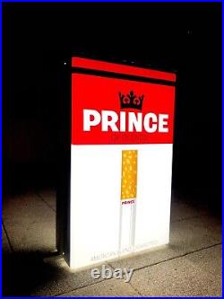 Rare Vintage Old Original Prince Cigarettes Advertising Light Sign Not Enamel