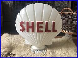 Rare Vintage Old Original Shell Petrol Oil Pump Glass Globe Sign Not Enamel
