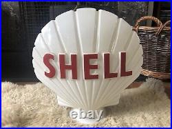 Rare Vintage Old Original Shell Petrol Oil Pump Glass Globe Sign Not Enamel