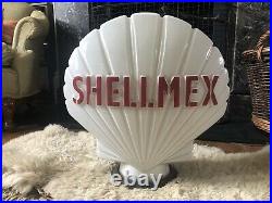 Rare Vintage Old Original Shell Petrol Oil Shellmex Pump Glass Globe Not Enamel