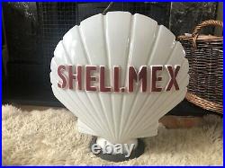 Rare Vintage Old Original Shell Petrol Oil Shellmex Pump Glass Globe Not Enamel