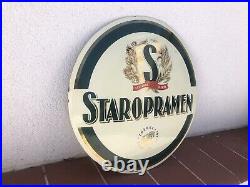 Rare Vintage Old Original Staropramen Czech Lager Beer Enamel Sign