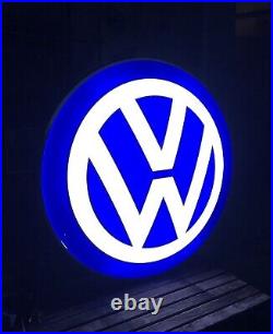 Rare Vintage Old Original VW Volkswagen Dealership Light Sign Not Enamel