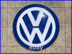 Rare Vintage Old Original VW Volkswagen Dealership Light Sign Not Enamel