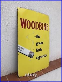 Rare Vintage Old Original Woodbine Cigarettes Enamel Sign