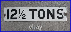 Rare Vintage Original Crane Weight Limit Enamel Sign 55 x 13 cm Man Cave Garage