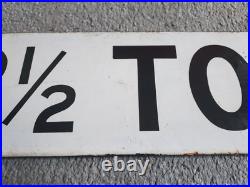 Rare Vintage Original Crane Weight Limit Enamel Sign 55 x 13 cm Man Cave Garage