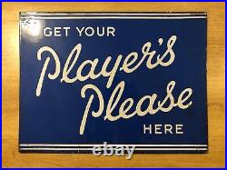 Rare Vintage Original Get Your Players Please Cigarettes Advertising Enamel Sign