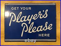 Rare Vintage Original Get Your Players Please Cigarettes Advertising Enamel Sign