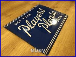 Rare Vintage Original Get Your Players Please Cigarettes Advertising Enamel Sign