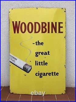 Rare Vintage Original Woodbine Cigarettes Advertising Enamel Sign