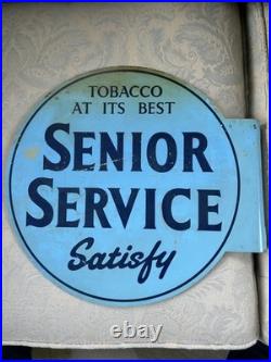 Rare Vintage Senior Service Cigarette Shop Wall Sign Cowling 1960s Enamel Style