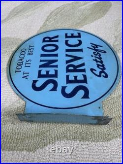 Rare Vintage Senior Service Cigarette Shop Wall Sign Cowling 1960s Enamel Style