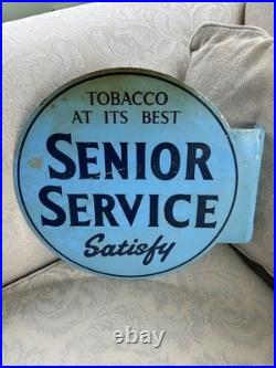 Rare Vintage Senior Service Cigarette Shop Wall Sign Cowling 1960s Enamel Style