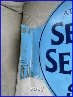 Rare Vintage Senior Service Cigarette Shop Wall Sign Cowling 1960s Enamel Style