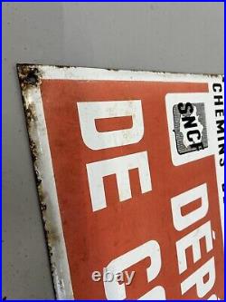 Rare Vintage Sncf French Railway Enamel Sign Parcel Office