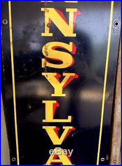 Rare Vintage Vertical Enamel Pennsylvania Tire Sign Oil Gasoline gasoline oil