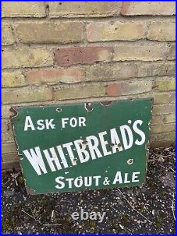 Rare Vintage Whitbread's Stout Enamel Sign