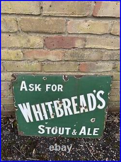 Rare Vintage Whitebread's Stout Enamel Sign