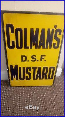 Rare vintage 1950s Coleman's Mustard shop enamel Sign great clean condition