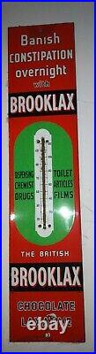 Rare vintage Brooklax thermometer enamel sign