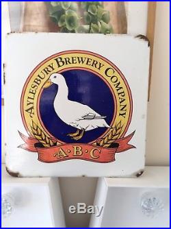 Reclaimed Vintage Aylesbury Brewing Co Enamel Sign Duck Micro Pub Brewery