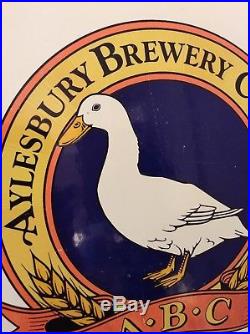 Reclaimed Vintage Aylesbury Brewing Co Enamel Sign Duck Micro Pub Brewery