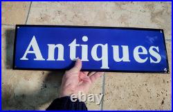 Reproduction Enamel Metal Sign Antiques Vintage Reproduction Enamel Metal Sign Antiques Vintage