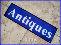 Reproduction Enamel Metal Sign Antiques Vintage