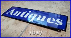 Reproduction Enamel Metal Sign Antiques Vintage